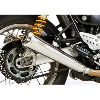 SHARK EXHAUST Retro hoogglans gepolijst roestvrij staal zilver