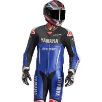 Alpinestars GP-R7 Yamaha, leren pak 1st. ,Blauw/Zwart/Wit/Neon-Rood ,52