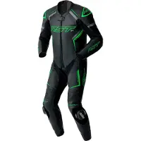 Rst S1 D3O, leren pak 1st. geperforeerd ,Zwart/Neon-Groen/Grijs ,XL