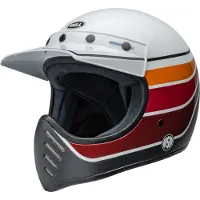 Bell Moto-3 RSD Saddleback Satin Glanzend Wit Zwart Integraalhelm Maat S