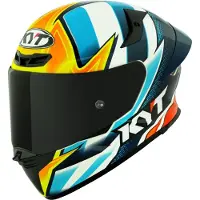 Kyt TT-Revo Tati Replica, integraalhelm ,Wit/Lichtblauw/Geel ,XL