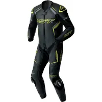 Rst S1 D3O, leren pak 1st. geperforeerd ,Zwart/Neon-Geel/Grijs ,S