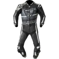MUGENRACE RC-Max Due Zwart Wit Grijs Geperforeerd 2-Delig Motorpak Maat 52
