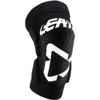 Leatt 3DF 5.0 Zwart Witte Motocross Kniebeschermers Maat L-XL