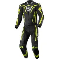 MUGENRACE Predator Zwart Wit Neon Geel Geperforeerd 2-Delig Motorpak Maat 50