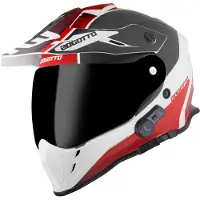 Bogotto H331 BT Tour EVO Zwart Wit Rood Bluetooth Enduro Helm Maat S