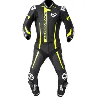 MUGENRACE Mucho Zwart Wit Neon Geel 2-Delig Motorpak Maat 56