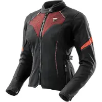 Rebelhorn Jax, waterdichte damesmotorfietsjas, zwart/rood, maat 3XL