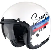 Scorpion Belfast Evo Adonis Jethelm Wit/Rood/Blauw M unisex