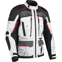 Dane Hornum Grijs Zwart Rode Waterdichte Textiele Motorjas Maat M