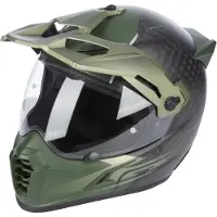 KLIM Krios Pro ECE/DOT Echo, avonturenhelm ,Mat Carbon/Zwart/Donkergroen/Lichtgroen ,M