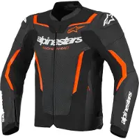 Alpinestars GP Force V2 Airflow, leren jas geperforeerd ,Zwart/Neon-Rood/Wit ,46