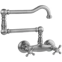 Pb klassieke opbouw muurkraan sterknoppen lange draaibare uitloop Chroom 1208855442