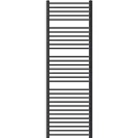LuxeBath Elektrische badkamerradiator met verwarmingselement 1200W 600x1800 mm antraciet gebogen Zijaansluiting & thermostaat Digitaal display