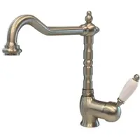Pb nostalgische eenhendel keukenkraan opbouw witte hendel RVS 1208952878