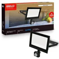 Briloner Varo - LED Schijnwerper met bewegingssensor - voor buiten - IP65 - neutral wit licht - buitenverlichting - floodlight - 50W - 17.5 x 4 x 21 cm
