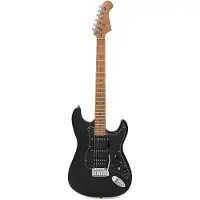 Fazley Sunset Series Dawn HSS Obsidian Black elektrische gitaar met gigbag