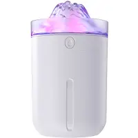 VHV - Luchtbevochtiger - Aroma diffuser - Geurverspreider - Vlam effect - Stil - Met LED verlichting - Ultrasoon - Voor bureau en slaapkamer - 330 ml - Wit