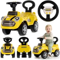 Sun baby Loopauto vanaf 1 jaar, auto voor babys, indoor kinderauto met geluiden, grote kunststof wielen, Kantelbeveiliging, beperkt draaivermogen (Geel)
