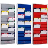 Eichner Werkorder planbord METAAL met 2 rijen en 10 sleuven - 3 kleuren - Blauw (RAL5002)