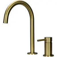 Pure.Sink Luxion 2-gats Gouden keukenkraan met ronde uitloop PLX2HR-60