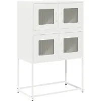 vidaXL Hoge kast 68x39x107 cm staal wit