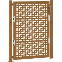 vidaXL Poort met kruisontwerp 100x125 cm weervast staal
