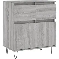 vidaXL Dressoir 60x35x70 cm bewerkt hout grijs sonoma eikenkleurig