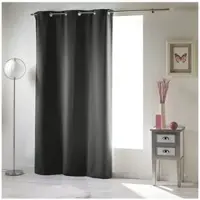 Douceur D`Interieur Gordijnen-Kant en klaar- met ringen occult verduisterend 135x240cm uni polyester antraciet