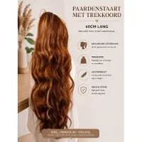 3D Lange krullende golvende paardenstaart pruik voor vrouwen - 60cm - Wijnrood - Lange watergolfpruik - Natuurlijk ogend synthetisch haar