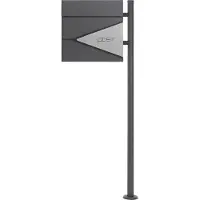 ML-Design Brievenbus 37x36,5x11 cm antraciet/houtlook staal