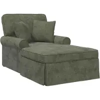 vidaXL - Chaise - Lounge - met - Rok - met - kussen - Groen - 157 - x - 91 - x - 91 - cm - ARES