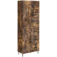 vidaXL Kast Set 2 pcs Gerookt eiken 66 x 34,5 x 89,5 cm Bewerkt hout