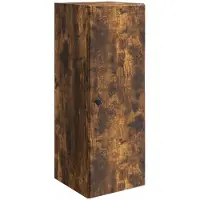 vidaXL Wandkast Gerookt eiken 33 x 34,5 x 90 cm Bewerkt hout