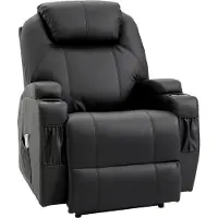 HOMCOM Massage Relaxbank - Kunstleer - 82x97x110cm - Zwart
