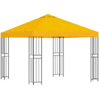vidaXL Prieel 3 x 3 m Geel Polyester en Staal 190 gsm
