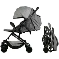 Bambisol Wózek: Compacte, inklapbare kinderwagen, kleur: Eco Grey