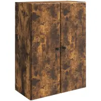 vidaXL Wandkast Gerookt eiken 66 x 34,5 x 90 cm Bewerkt hout