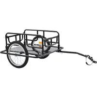 vidaXL Fietstrailer 130x73x48,5 cm staal zwart