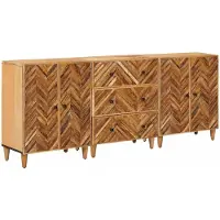 vidaXL Opbergkasten 3 st 60 x 33,5 x 75 cm Massief Mango Hout Bruin