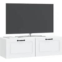 vidaXL Wandmontage TV-kast Wit 98 x 31 x 30 cm Bewerkt hout