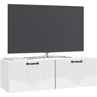 vidaXL Wandmontage TV-kast Wit 98 x 31 x 30 cm Bewerkt hout