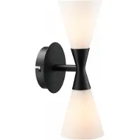 Herstal Wandlampe , Harlekin Duo, Zwart, Woonkamer, Metaal, Modern