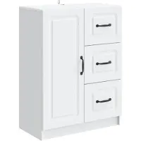 vidaXL - Dressoir - Wit - 66 - x - 34,5 - x - 87 - cm - Bewerkt - hout