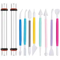 Jojomino Polymer Clay Tools Kit, Acryl Roller met Dikte Ringen Klei Sculpting Tools, voor Lucht Drogende Klei Kunst DIY