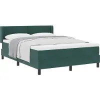 vidaXL Boxspringbed met hoofdeinde, donkergroen, 190 x 140 cm, fluweel
