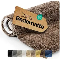 Eterea Cosmesi Naturale etérea Jana antislip badmat Bruin 60 cm Rund shaggy hoogpolig