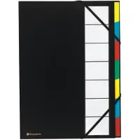 Exacompta 6x Sorteermap Harmonika OrdonatorSorteermap met uitrekbare rug en elastosluiting - 7 Indelingen - Zwart - 55321E