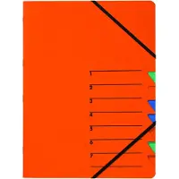 Pagna 24061-12 trieuse à documents easy 7 compartiments avec élastiques et onglets colorés 1-7 (orange)