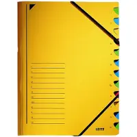 Leitz bureau sorteermap, karton, ft A4, 12 tabs, geel 5 stuks